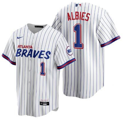 Ozzie Albies Atlanta Braves white City Connect jersey