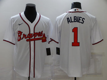 Ozzie Albies Atlanta Braves white jersey
