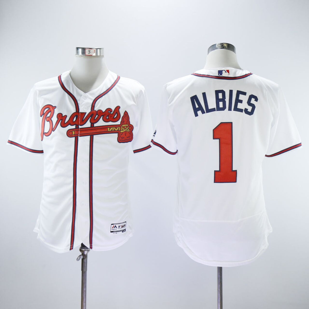 Ozzie Albies Atlanta Braves white jersey