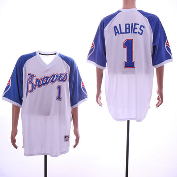 Ozzie Albies Atlanta Braves white Throwback jersey