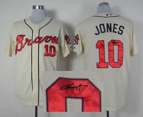 Chipper Jones Atlanta Braves cream jersey