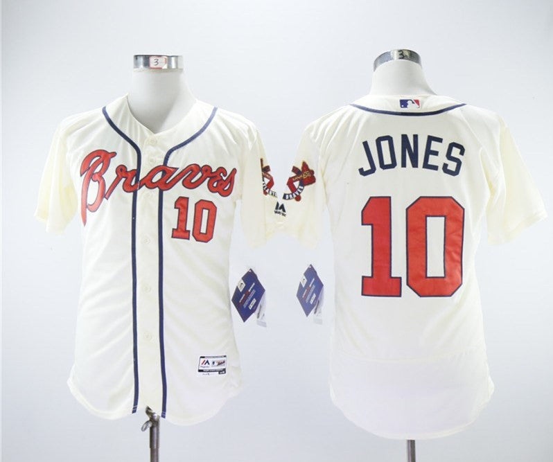 Chipper Jones Atlanta Braves cream jersey