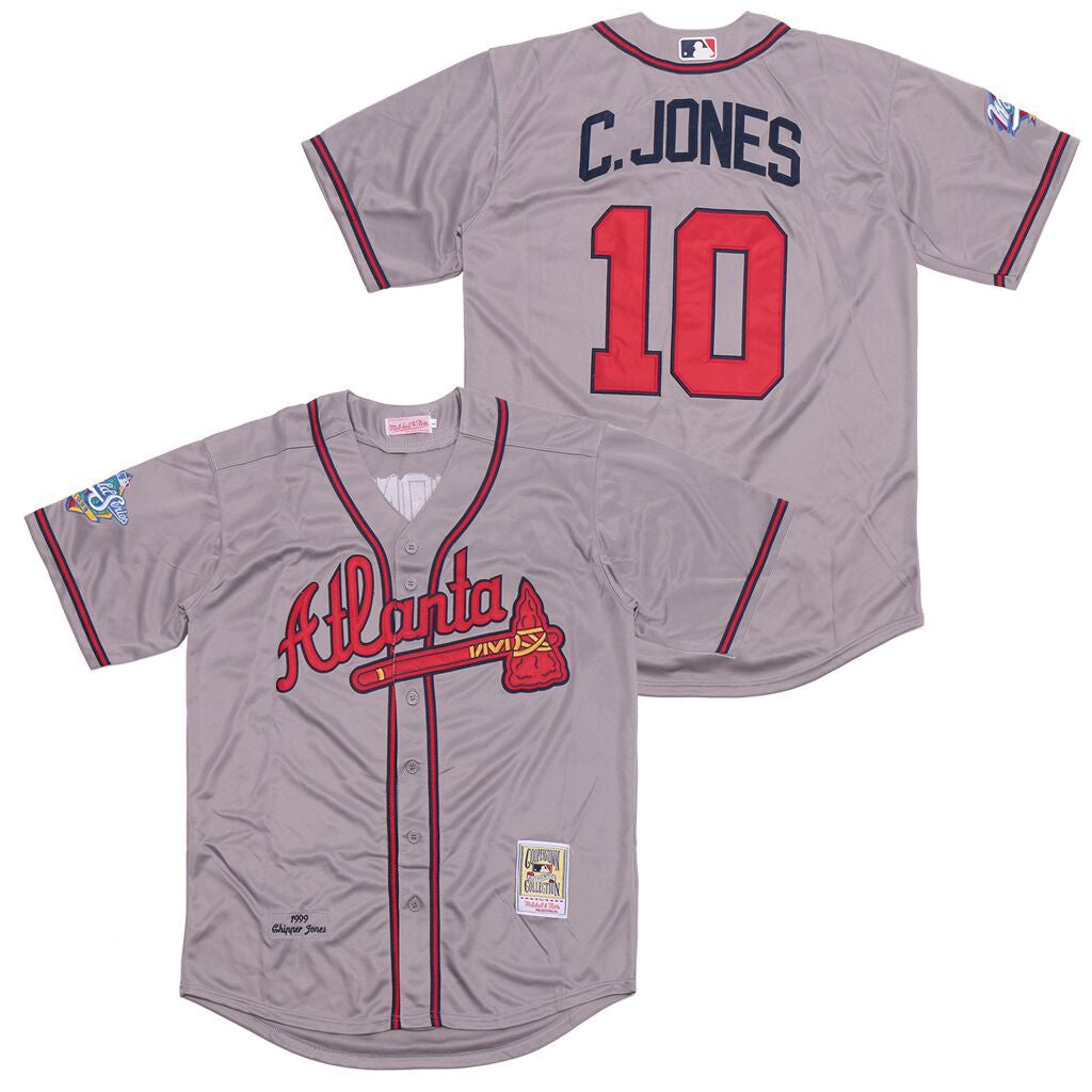 Chipper Jones Atlanta Braves gray Cooperstown jersey