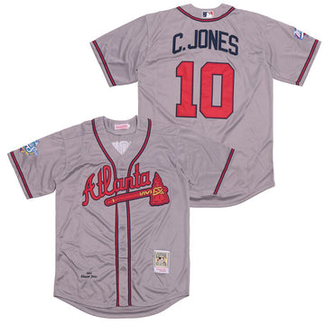 Chipper Jones Atlanta Braves gray Cooperstown jersey