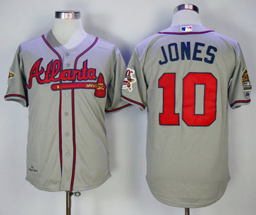 Chipper Jones Atlanta Braves gray Throwback jersey