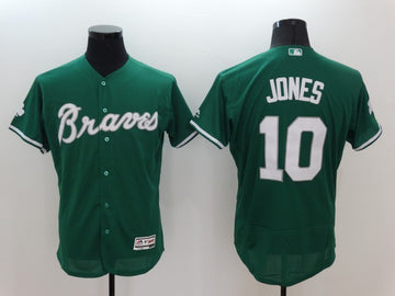 Chipper Jones Atlanta Braves green jersey