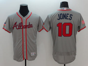 Chipper Jones Atlanta Braves grey Fashion jersey