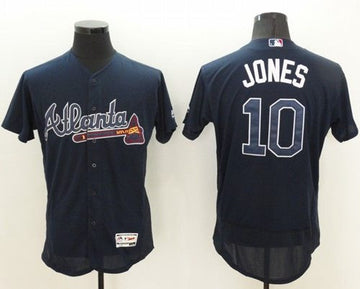 Chipper Jones Atlanta Braves navy Authentic jersey