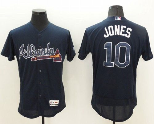 Chipper Jones Atlanta Braves navy Authentic jersey