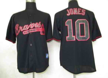 Jones Atlanta Braves black Fashion jersey