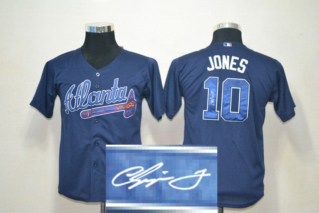 Jones Atlanta Braves blue jersey