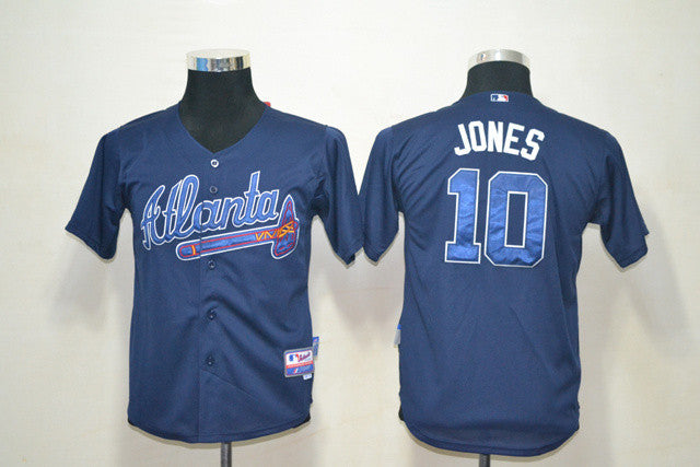 Jones Atlanta Braves blue jersey