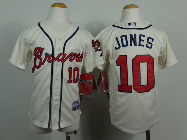 Jones Atlanta Braves cream jersey