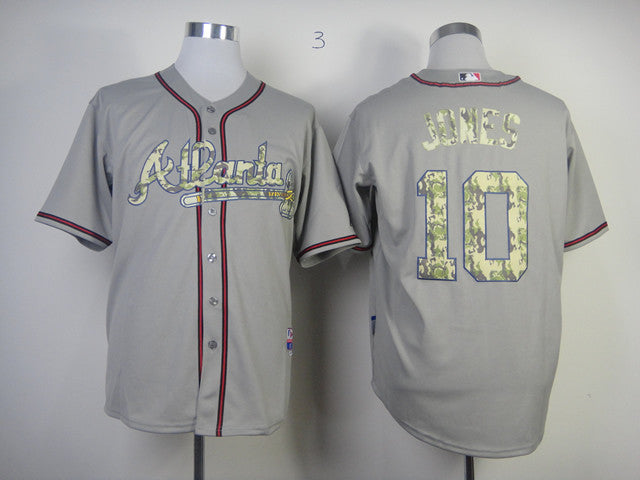 Jones Grey Atlanta Braves camo Camo jersey