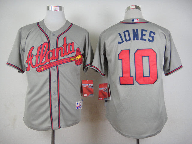 Jones Atlanta Braves grey jersey