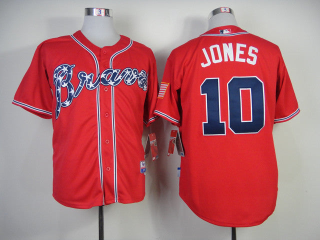 Jones Atlanta Braves red jersey