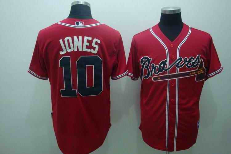 Jones Atlanta Braves red jersey