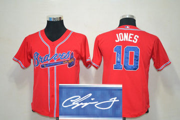 Jones Atlanta Braves red jersey