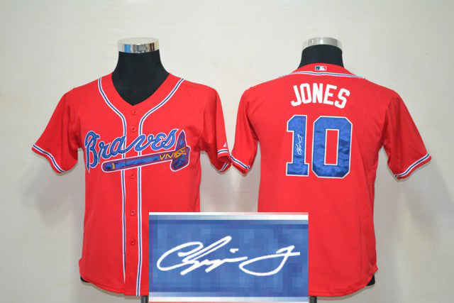 Jones Atlanta Braves red jersey