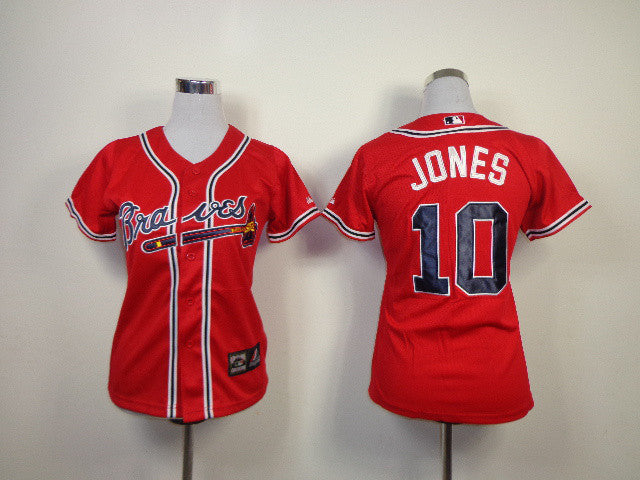 Jones Atlanta Braves red jersey