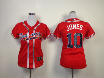 Jones Atlanta Braves red jersey