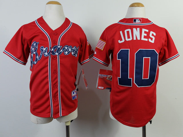 Jones Atlanta Braves red jersey