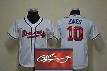 Jones Atlanta Braves white jersey