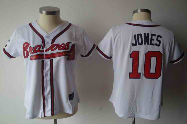 Jones Atlanta Braves white jersey