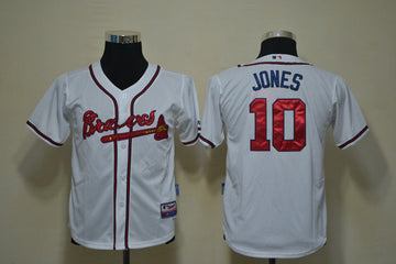Jones Atlanta Braves white jersey