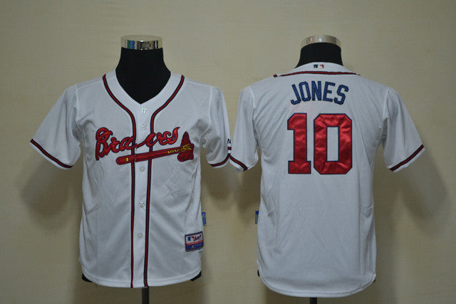 Jones Atlanta Braves white jersey