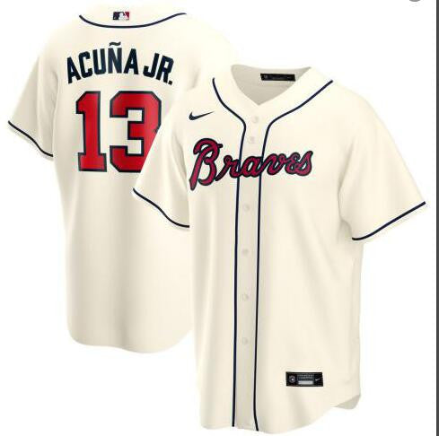 Ronald Acuna Jr Atlanta Braves cream jersey