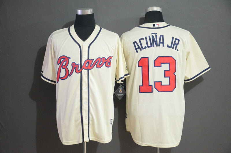 Ronald Acuna Jr Atlanta Braves cream jersey