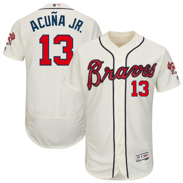 Ronald Acuna Jr Atlanta Braves cream jersey