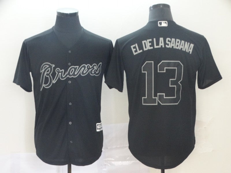 Ronald Acuna Jr El De La Sabana Atlanta Braves black jersey