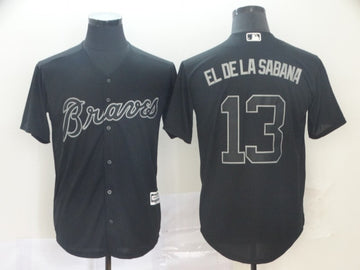 Ronald Acuna Jr El De La Sabana Atlanta Braves black jersey
