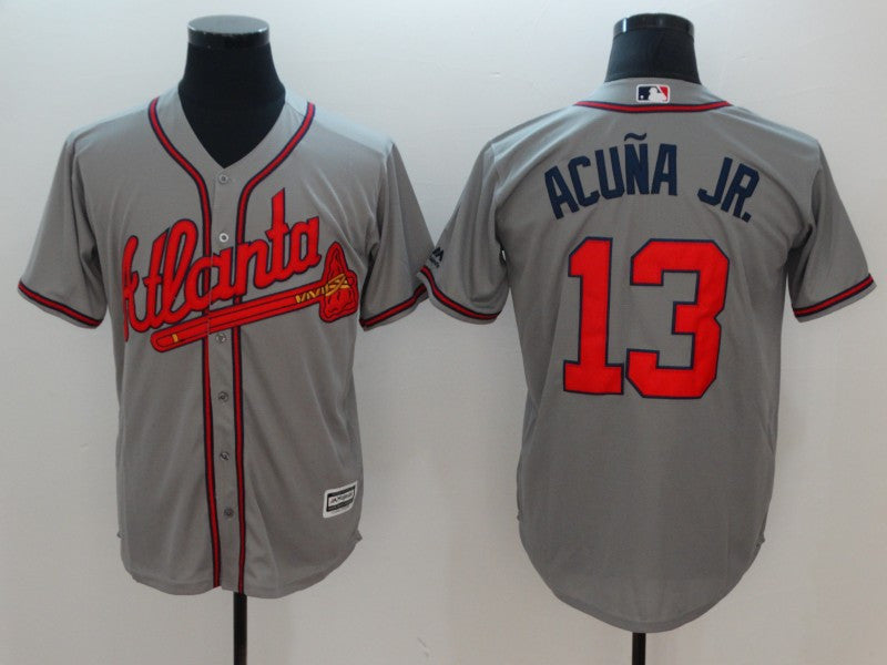 Ronald Acuna Jr Atlanta Braves gray jersey