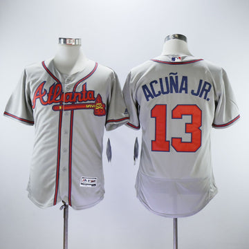 Ronald Acuna Jr Atlanta Braves gray jersey