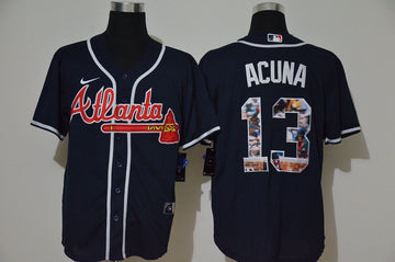 Ronald Acuna Jr Atlanta Braves navy jersey