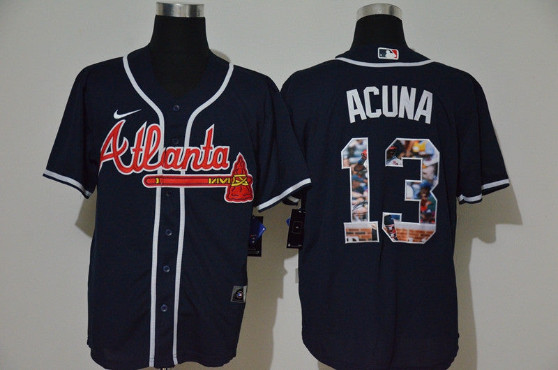 Ronald Acuna Jr Atlanta Braves navy jersey