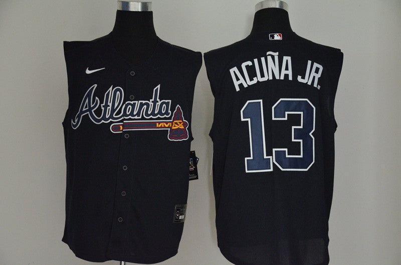Ronald Acuna Jr Atlanta Braves navy jersey