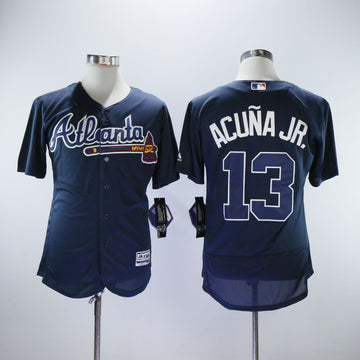 Ronald Acuna Jr Atlanta Braves navy jersey