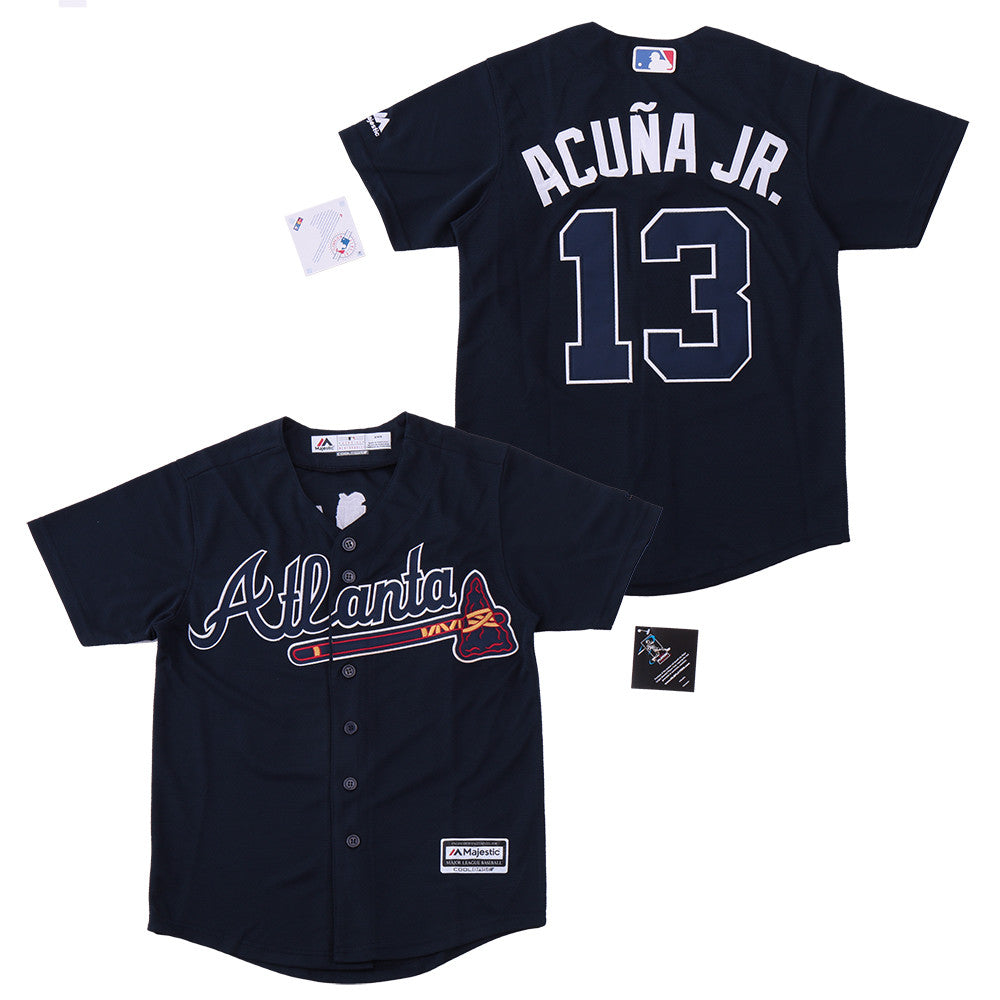 Ronald Acuna Jr Atlanta Braves navy jersey