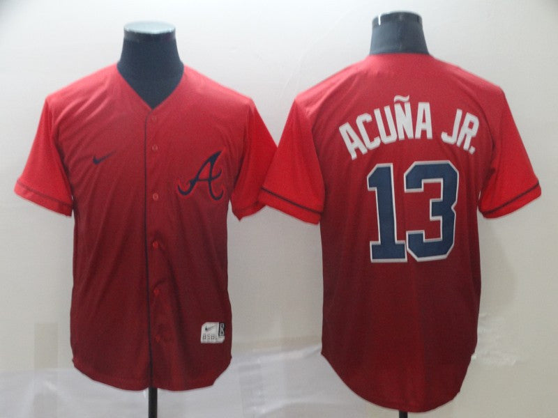 Ronald Acuna Jr Atlanta Braves red Fashion jersey
