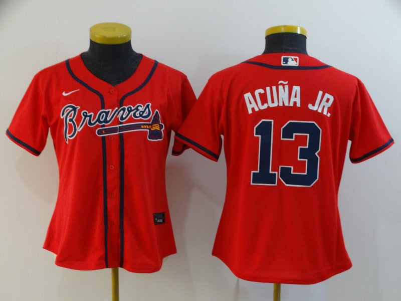 Ronald Acuna Jr Atlanta Braves red jersey