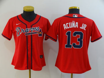 Ronald Acuna Jr Atlanta Braves red jersey