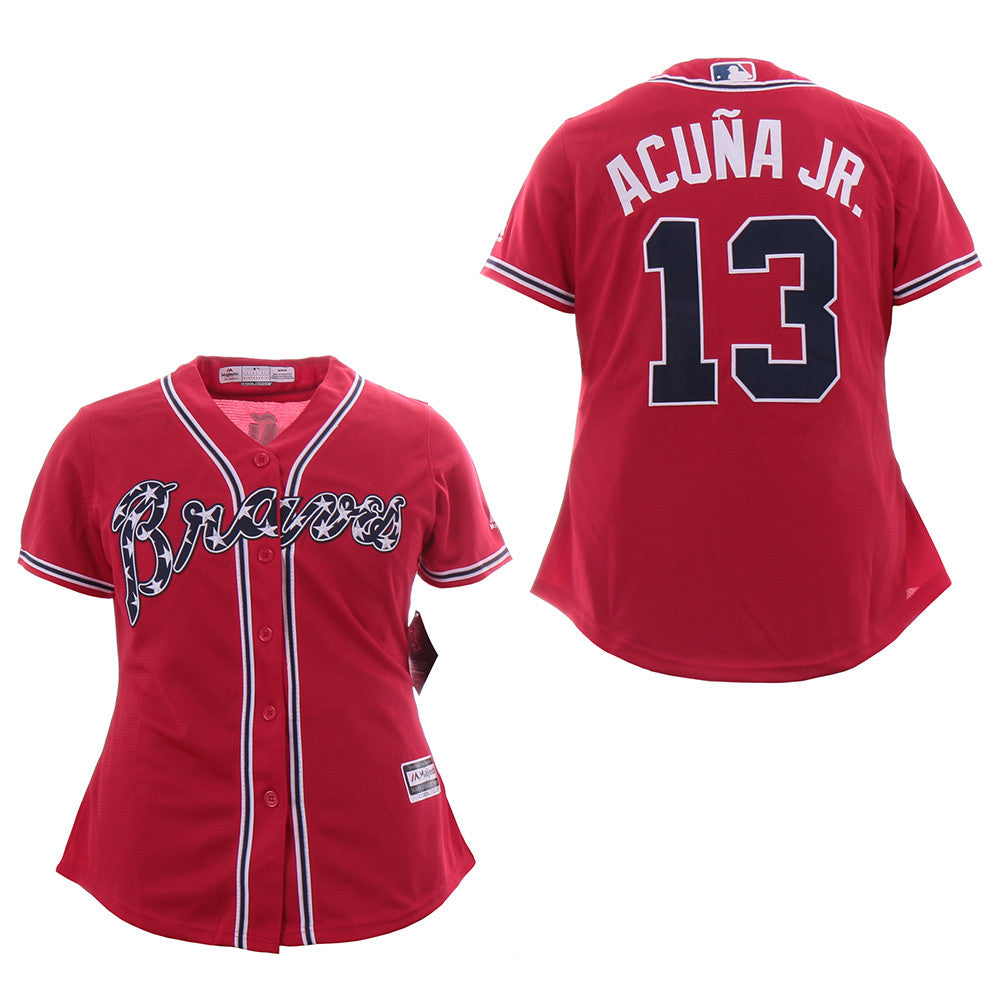 Ronald Acuna Jr Atlanta Braves red jersey