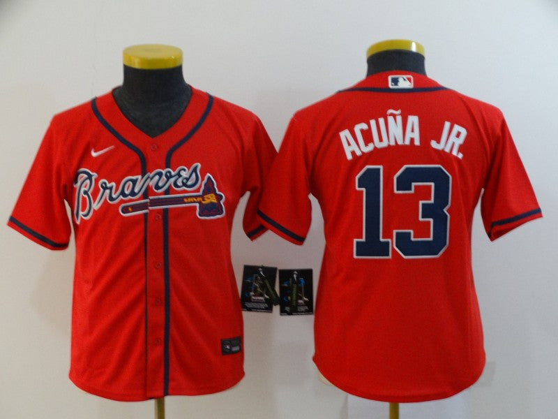 Ronald Acuna Jr Atlanta Braves red jersey