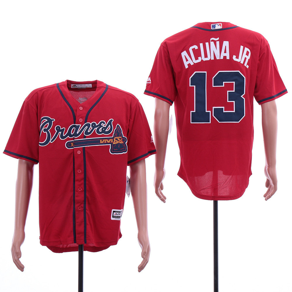 Ronald Acuna Jr Atlanta Braves scarlet jersey