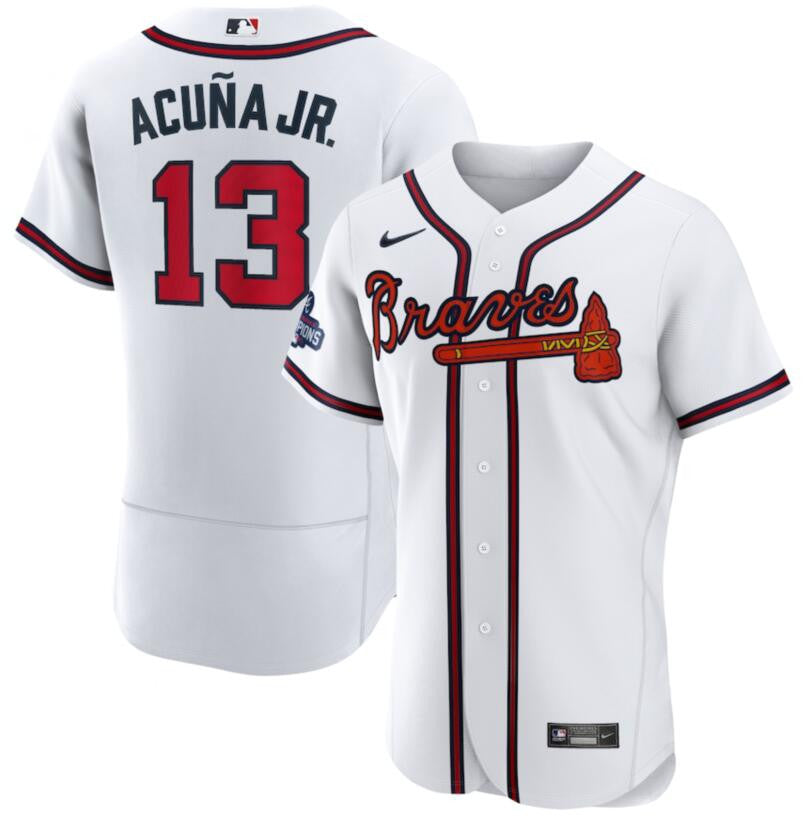 Ronald Acuna Jr Atlanta Braves white jersey