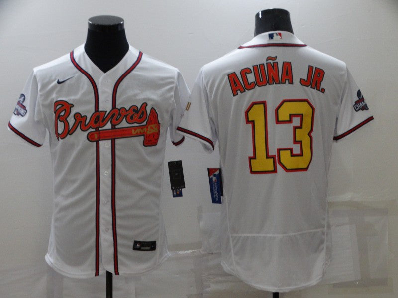 Ronald Acuna Jr Atlanta Braves white jersey